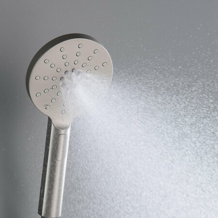 Kibi Circular 3 Settings ABS Handheld Shower Head - Brushed Nickel HS1001BN